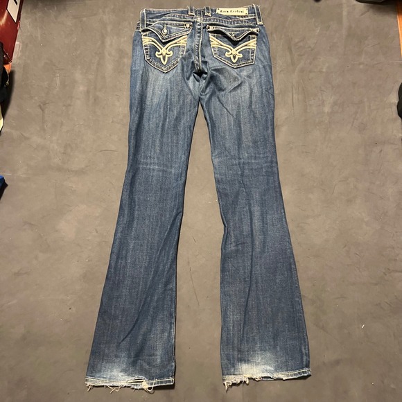 Rock Revival Denim - Rock Revival Jamie Bootcut Jeans Womens 27 Blue Rhinestone Flap Pocket